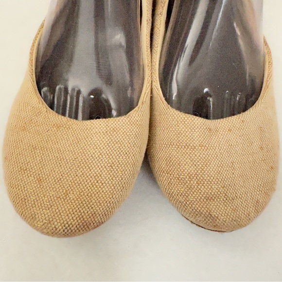 Reef Tropic Ballet Flats Womens Gold Tan Tweed Linen Slip On Almond Toe Size 9 - Picture 3 of 10